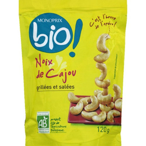 Monoprix Bio Noix de cajou grillées et salées 120g
