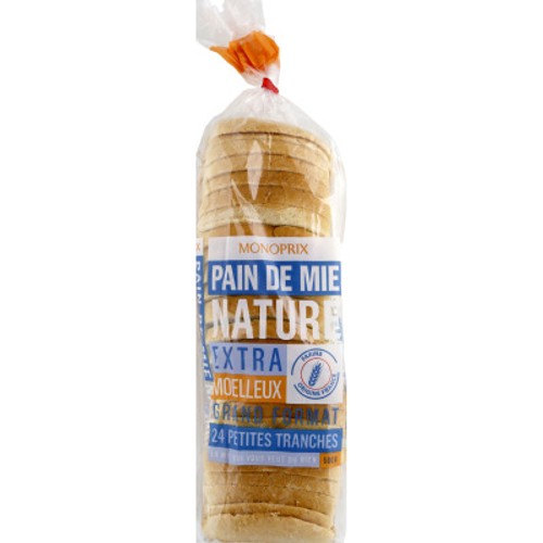 Monoprix Pain De Mie Nature Extra Moelleux 500g