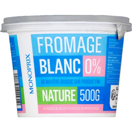 Monoprix Fromage Blanc 0% de Mg 500g