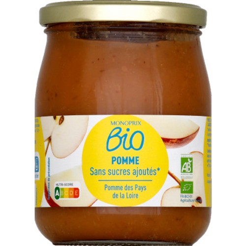 Monoprix Bio Purée De Pommes, Sans Sucres Ajoutés 560g
