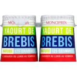 Monoprix Yaourt de Brebis nature 4x125g