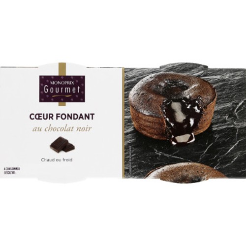 Monoprix Gourmet Cœur fondant au chocolat 2x90g