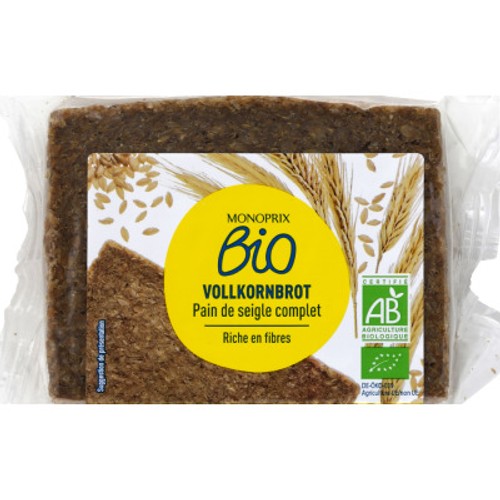 Monoprix Bio Pain De Seigle Complet Vollkornbrot 500g