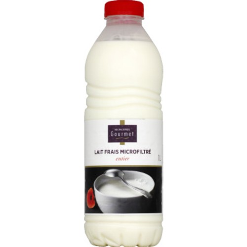Monoprix Gourmet Lait Frais Micro Filtré Entier 1L