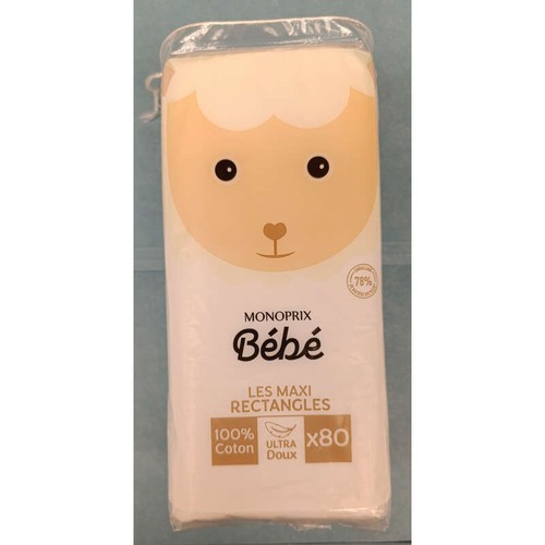 Monoprix Bébé maxi rectangles cotons x80