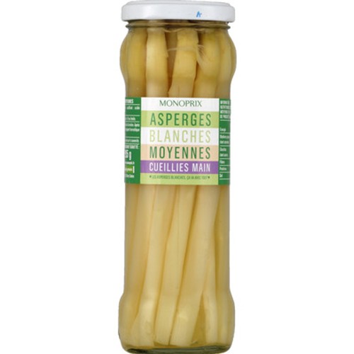 Monoprix Asperges blanches moyennes cueillies main 205g