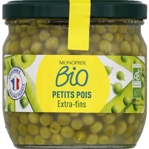 Monoprix Bio Petits pois Extra Fins 230g