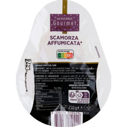 Monoprix Gourmet Scamorza Fumée 250g