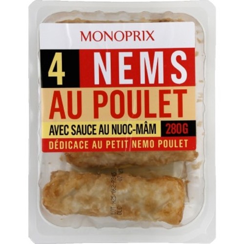 Monoprix Nems au poulet x4 280g