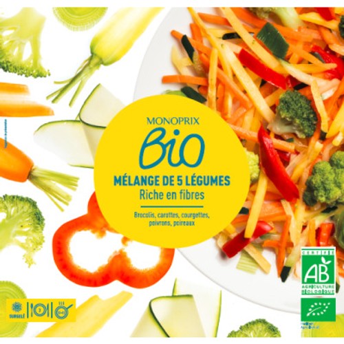 Monoprix Bio Mélange 5 Légumes Surgelés 600g