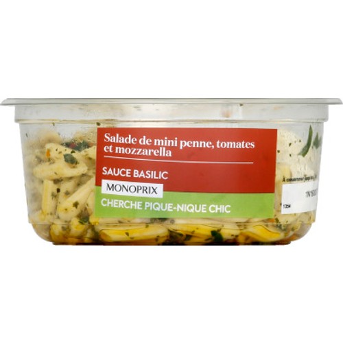 Monoprix Mini Penne Tomates Mozza sauce Basilic 180g