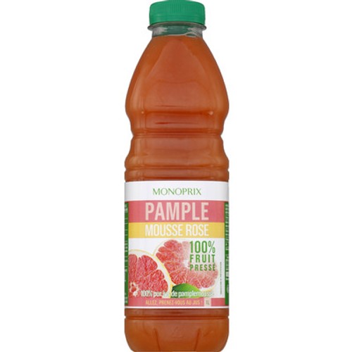 Monoprix Jus de pamplemousse rose 100% fruit pressé 1L