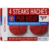 Monoprix Steak haché 5% de Mg 4x100g