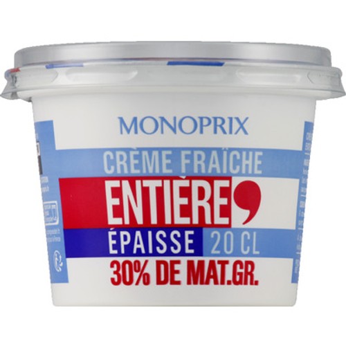 Monoprix Crème fraîche 30%matiere grasse 20cl