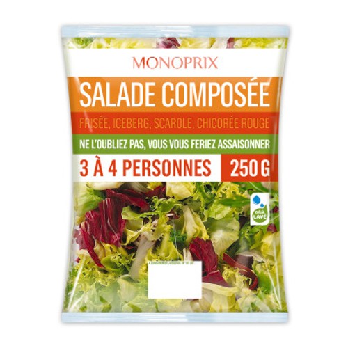 Monoprix Salade composée frisée, iceberg, scarole, chicorée rouge 250g