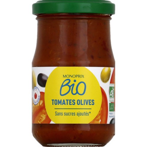Monoprix Bio Sauce Tomates Olives 200g