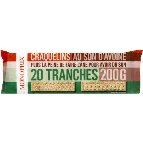 Monoprix Craquelins au Son d'Avoine 200g