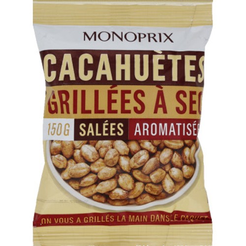 Monoprix Cacahuètes grillées à sec 150g