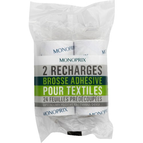 Monoprix 2 Recharges Brosses Adhésive Pour Textiles 24 Feuilles