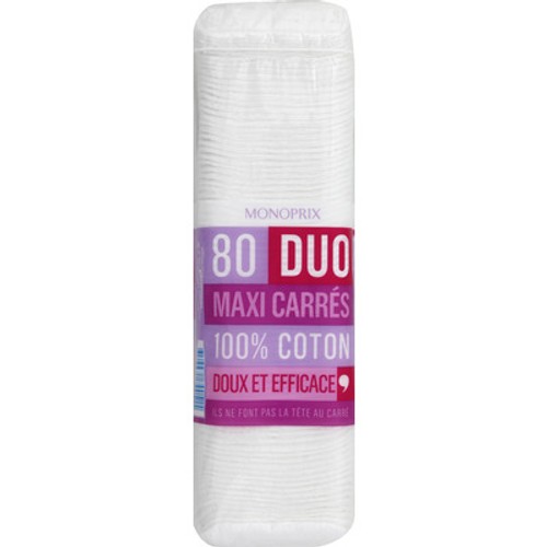 Monoprix Cotons Maxi Carrés Duo x80