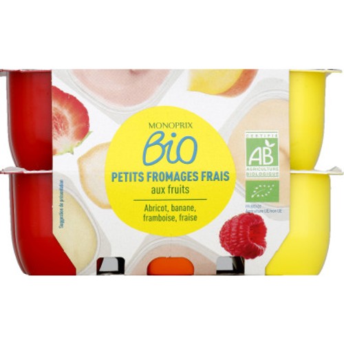 Monoprix Bio Fromages frais aux fruits 12x50g
