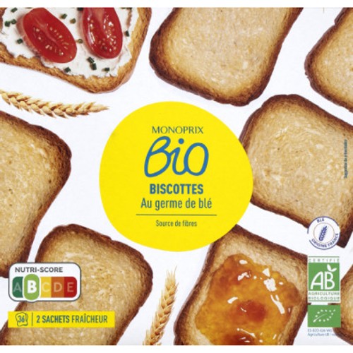 Monoprix Bio Biscottes au Germe de Blé 300g