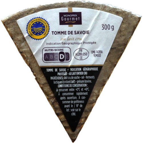 Monoprix Gourmet Tomme de Savoie au lait cru IGP 300g