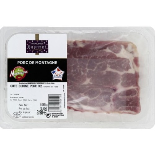Monoprix Gourmet Côte Échine De Porc 2x170g