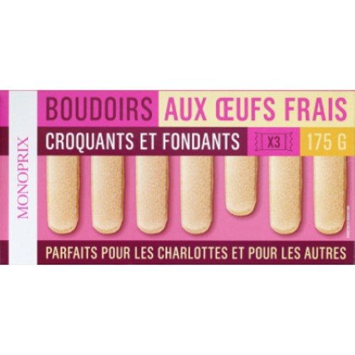 Monoprix Boudoirs aux œufs Frais Croquants et Fondants 175g