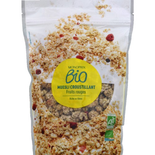 Monoprix Bio Muesli Croustillant Fruits Rouges 375g