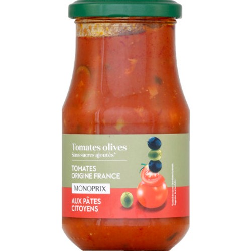 Monoprix Sauce tomate olives sans sucres ajoutés 420g
