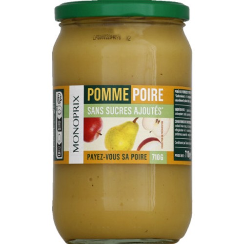 Monoprix pomme poire sans sucre ajouté 710g