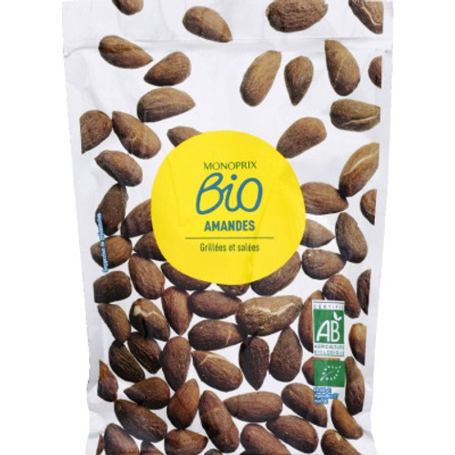 Monoprix Bio Amandes grillées et salées 120g