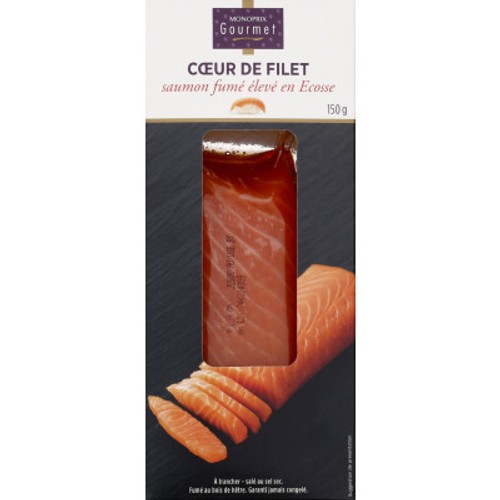 Monoprix Gourmet Cœur de Filet de Saumon Fumé 150g