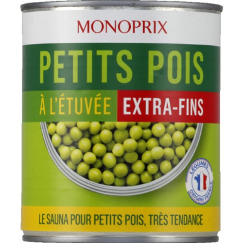 Monoprix Petits pois à l'étuvée extra-fins 560g