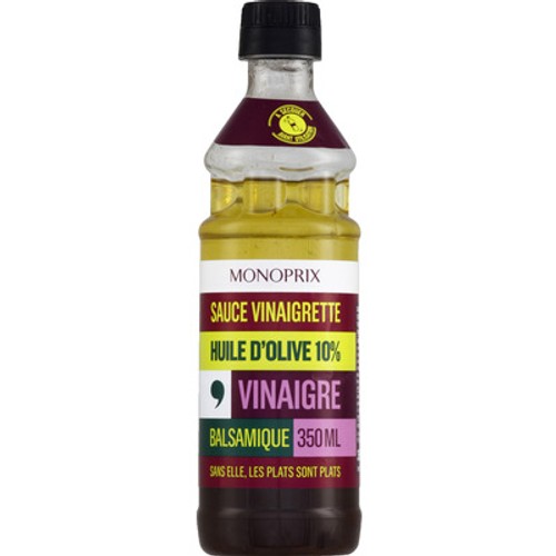 Monoprix Sauce vinaigrette Huile d'olive 10% et vinaigre balsamique 35cl