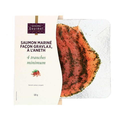 Monoprix Gourmet Saumon Mariné Façon Gravlax 120g