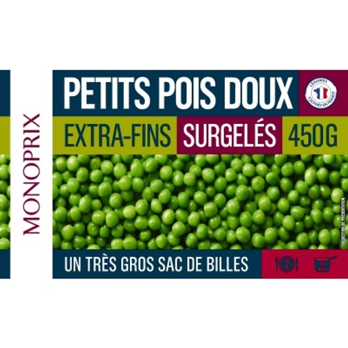 Monoprix Petits pois extra fins surgelés 450g