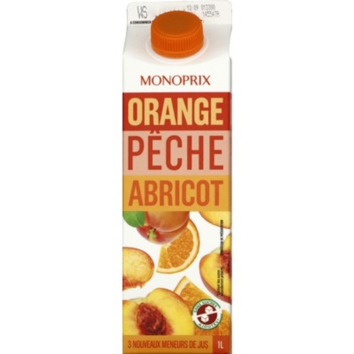 Monoprix Nectar À L'Orange Pêche Et Abricot 1L
