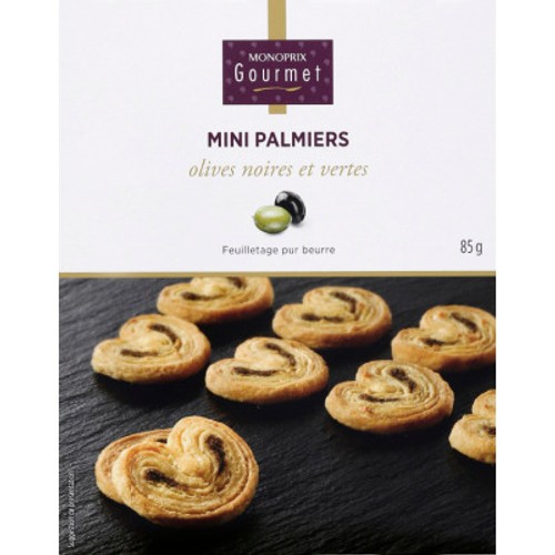 Monoprix Gourmet Mini palmiers aux olives 85g