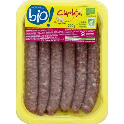 Monoprix Bio Chipolatas x6