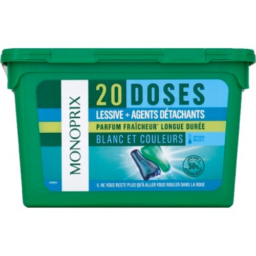 Monoprix Lessive & Détachants parfum fraicheur Longue Durée 444g x20