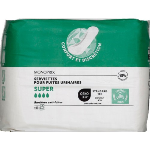 Monoprix Serviettes Pour Fuites Urinaires Super x10