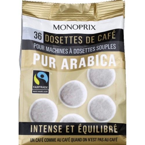 Monoprix Café Pur Arabica 36 Dosettes 250g