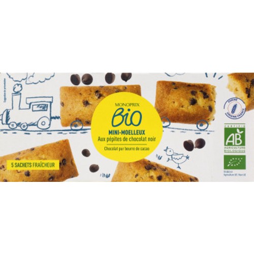 Monoprix Bio Mini-Moelleux Aux Pépites De Chocolat Noir 150g