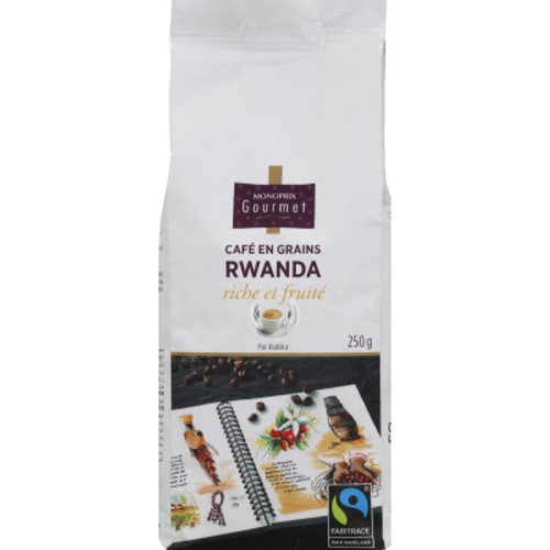 Monoprix Gourmet Café En Grains Du Rwanda, Riche Et Fruité, Pur Arabica 250g