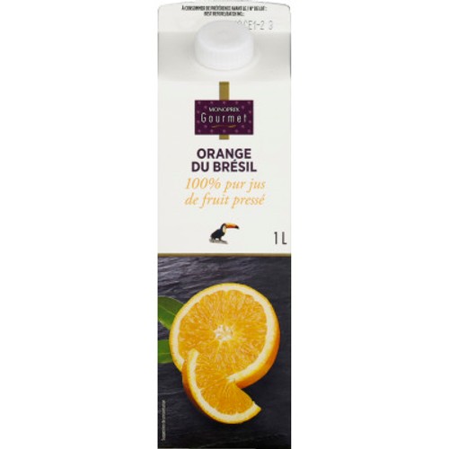 Monoprix Gourmet Orange du Brésil 100% pur jus de fruit pressé 1L