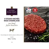Monoprix Gourmet Steak haché race Charolaise 4x125g