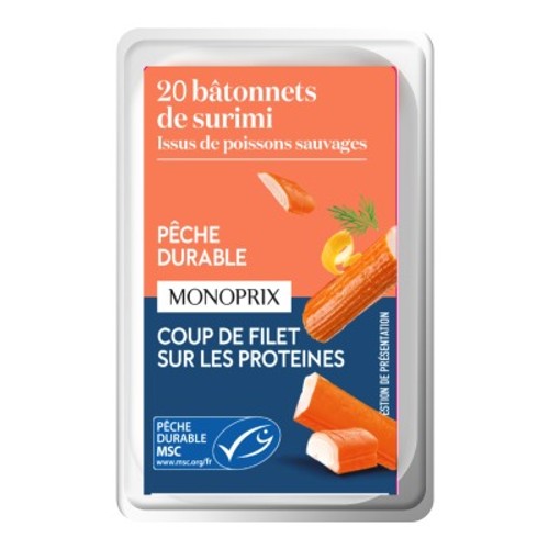 Monoprix 20 bâtonnets surimi MSC 320g