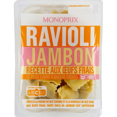 Monoprix Ravioli Jambon Fromage aux Œufs Frais 300g